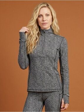 Lululemon Quarter Zip Pullover Size 2 Black White Athletic Running Top